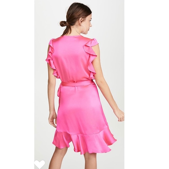 7 of all Mankind  Wrap Dress in Paradise Pink. - Picture 3 of 10